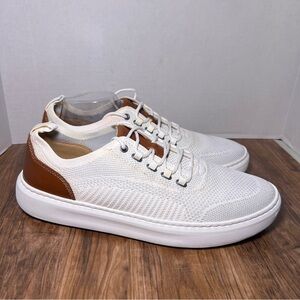 Johnston Murphy Men’s Size 11.5 M Anders Knit U-Throat White Brown Leather Shoes